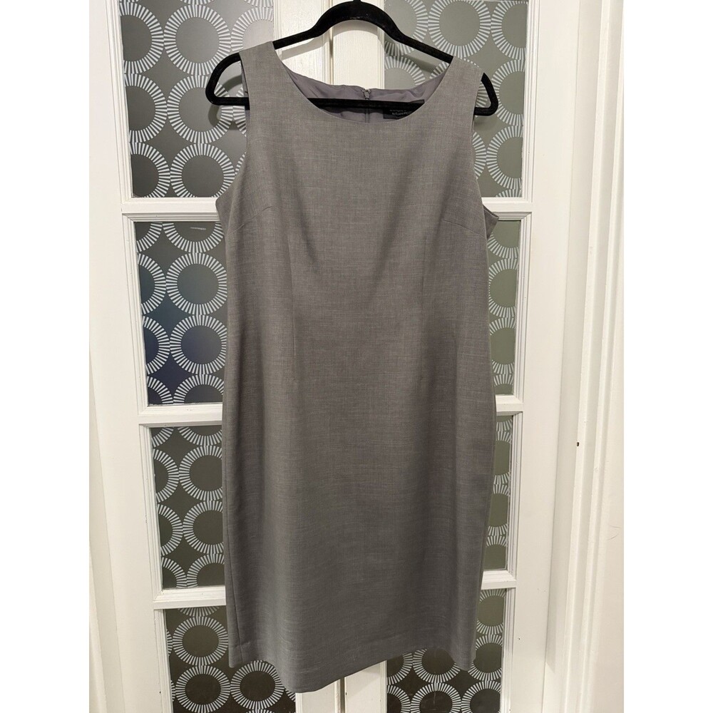 Black Label Evan-Picone Gray Sheath Dress Size 12 Sleeveless Career